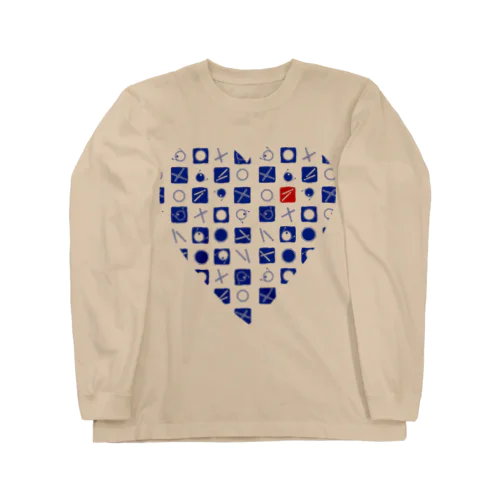 【ドラムの日2022】ドラム市松ハート Long Sleeve T-Shirt