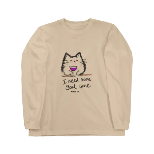 Midlife Cat_WINE 🍷  ロングスリーブTシャツ