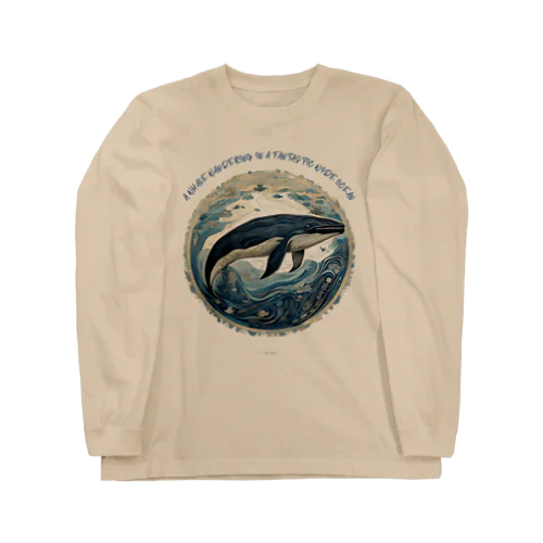 海に漂うクジラ ロングスリーブTシャツ