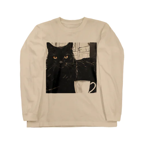 黒猫とコーヒー③ Long Sleeve T-Shirt