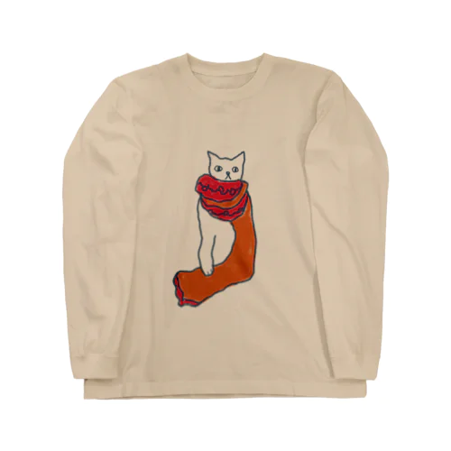 cat with a scarf Long Sleeve T-Shirt