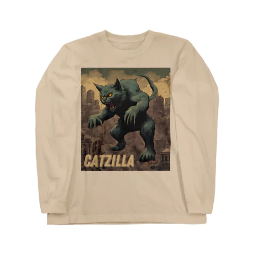 ゴジラになりたい猫 CATZILLA Long Sleeve T-Shirt