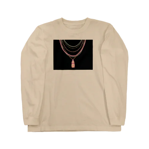 うさぎネックレス柄 Long Sleeve T-Shirt