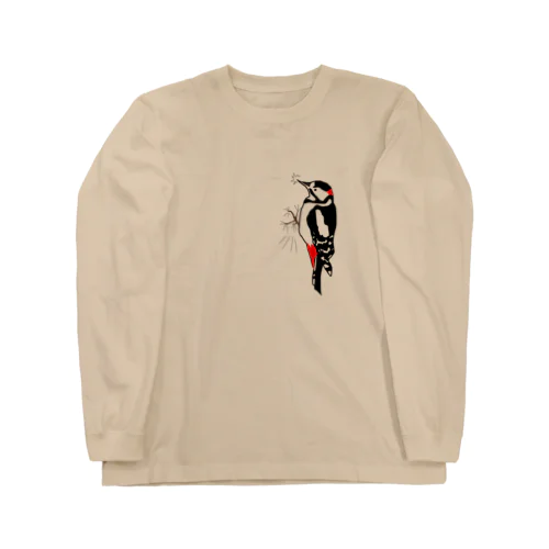 キツツキ はりついた Long Sleeve T-Shirt