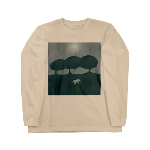 白いお馬 Long Sleeve T-Shirt