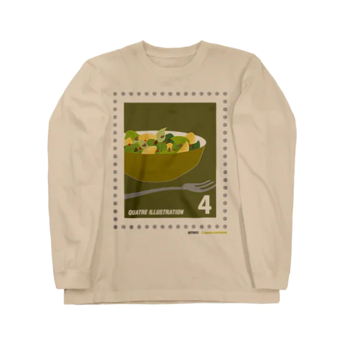 キャトル切手_サラダ Long Sleeve T-Shirt