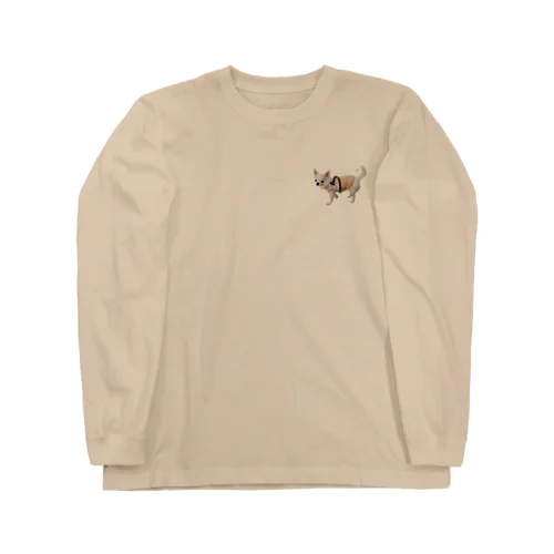 白いチワワ・てくてくチラッ Long Sleeve T-Shirt