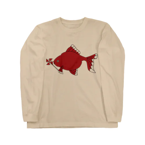 風車赤金魚 ロングスリーブTシャツ