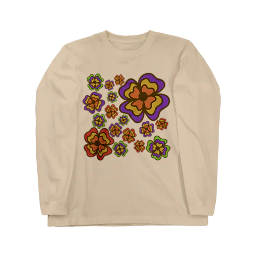 レトロポップフラワー70's Long Sleeve T-Shirt