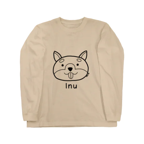 Inu (犬) 黒デザイン ロングスリーブTシャツ