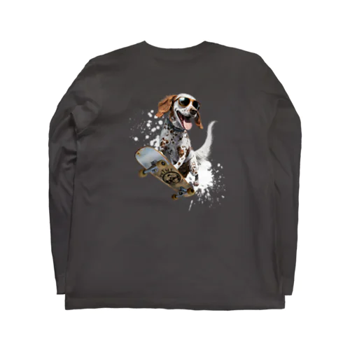 スケボー犬のおでかけ！skateboarding dog ロングスリーブTシャツ