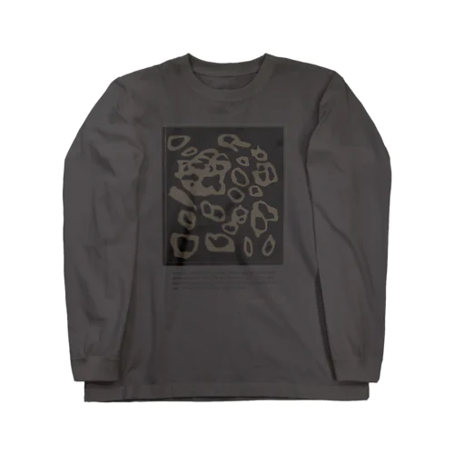 ワモン アザラシ 柄 チャコール Ringed seal pattern Charcoal Long Sleeve T-Shirt