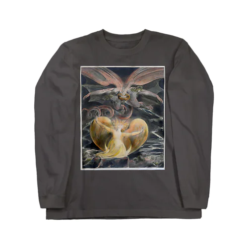 《グレート・レッド・ドラゴンと太陽の女》The great red dragon and the woman clothed with the sun William Blake c1805 Long Sleeve T-Shirt