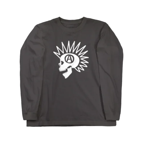 モヒカンスカル ホワイト Long Sleeve T-Shirt