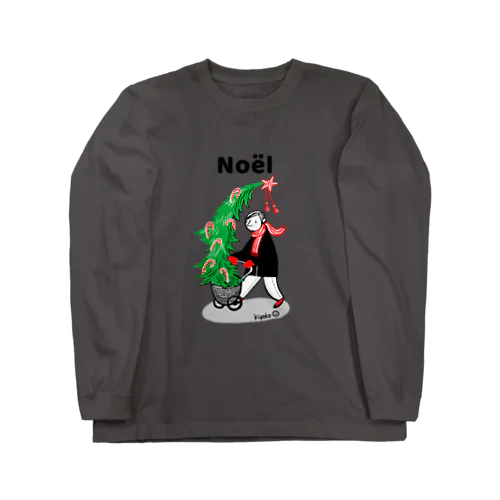 Noël  ツリーを運ぶ ロングスリーブTシャツ