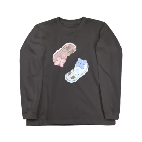 ツノアリウサギアジサイモドキウミウシ 2匹ver. Long Sleeve T-Shirt