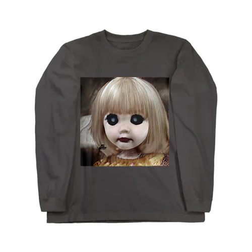 怖い幼女の西洋人形 ロングスリーブTシャツ