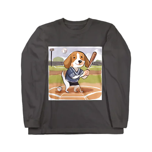 野球犬 ロングスリーブTシャツ