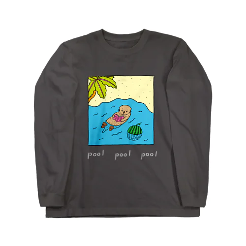 pool  ラッコ 白文字 Long Sleeve T-Shirt