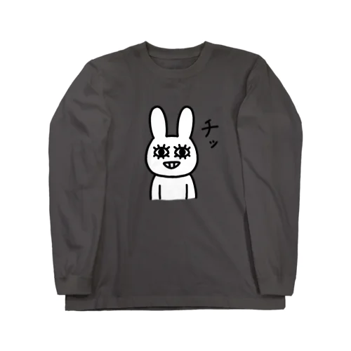 poker face rabbit（チッ） ロングスリーブTシャツ