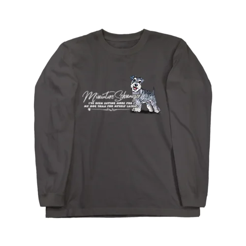 ミニチュアシュナウザー前後イラスト プリント Long Sleeve T-Shirt