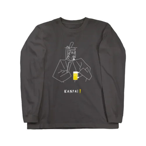 偉人 × BEER（源頼朝）白線画 Long Sleeve T-Shirt