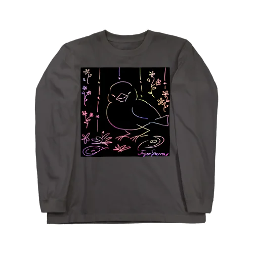 文鳥スクラッチ Long Sleeve T-Shirt