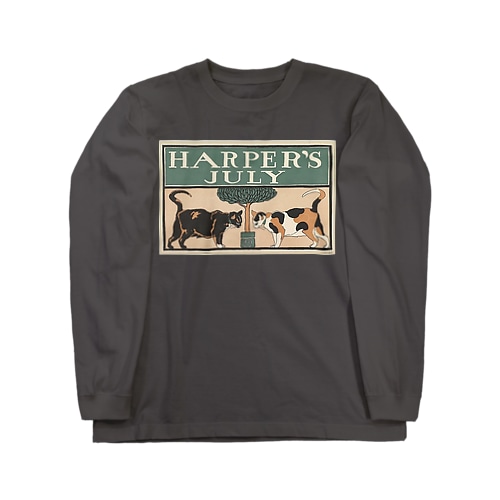 NY Harper's 1898 ネコ2匹 Long Sleeve T-Shirt