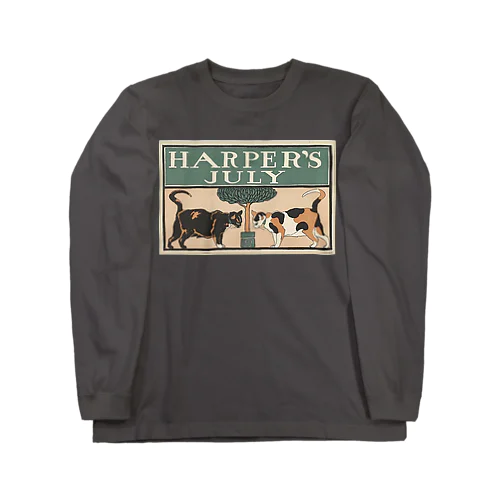 NY Harper's 1898 ネコ2匹 ロングスリーブTシャツ