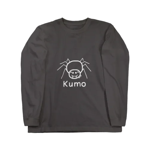 Kumo (クモ) 白デザイン ロングスリーブTシャツ