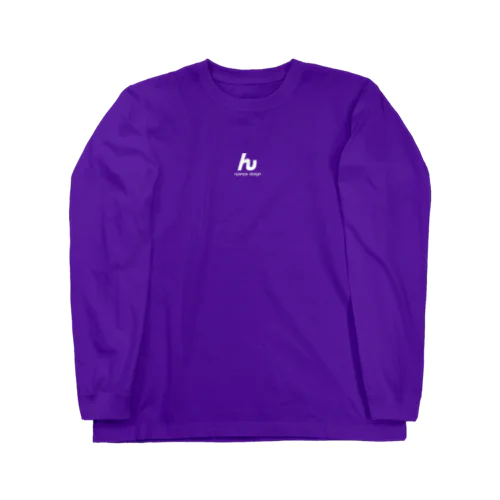 んぱんぱ　「ん」ロングスリーブTシャツ (ロゴ白2) Long Sleeve T-Shirt