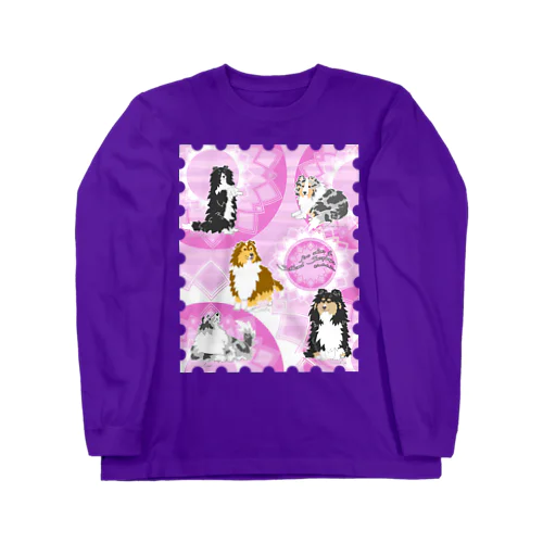 Five colors of Shetland Sheepdogs.～Wisteria～ ロングスリーブTシャツ