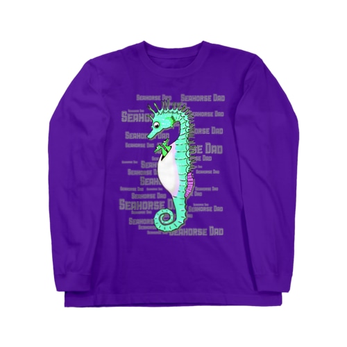 Seahorse Dad グリーン Long Sleeve T-Shirt