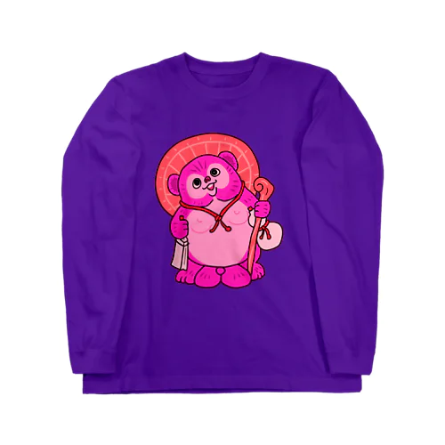 たぬきの置物（ピンク） Long Sleeve T-Shirt