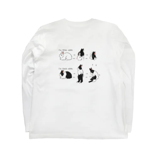 （バックプリント）履いてるうさぎ〜白うさぎからダッチうさぎに〜 Long Sleeve T-Shirt