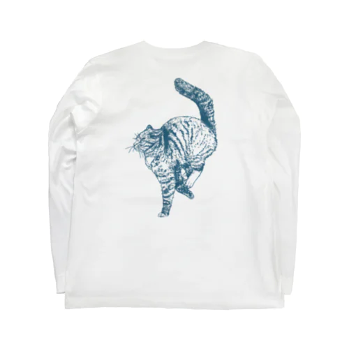 Cat [青ロゴ] Long Sleeve T-Shirt