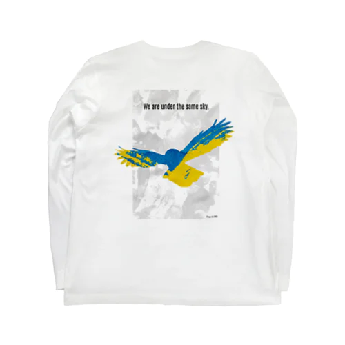 梟ロゴ(blue＆yellow_Paint)  Long Sleeve T-Shirt