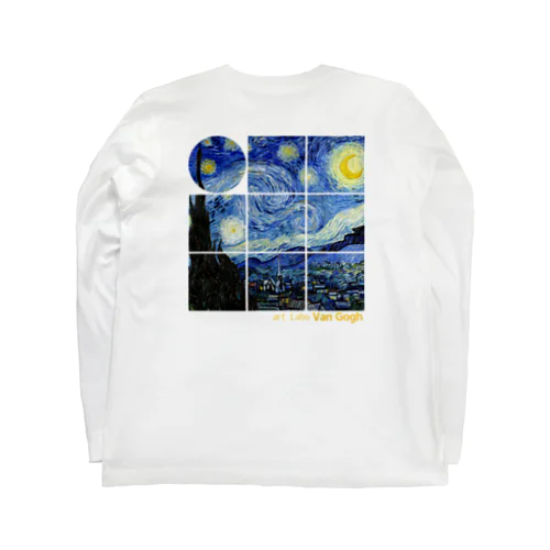 Square2 ゴッホ 【世界の名画】 星月夜 ポスト印象派 絵画 美術 art ロングスリーブTシャツ