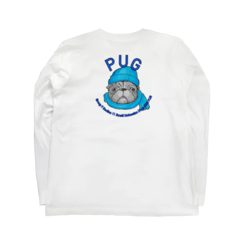 文字と犬　パグ Long Sleeve T-Shirt