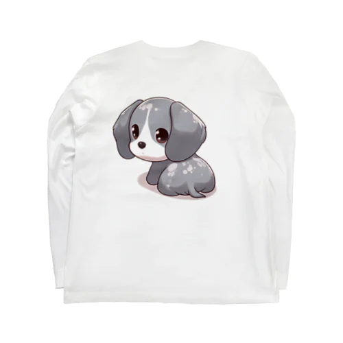 ふり向くわんこ ロングスリーブTシャツ