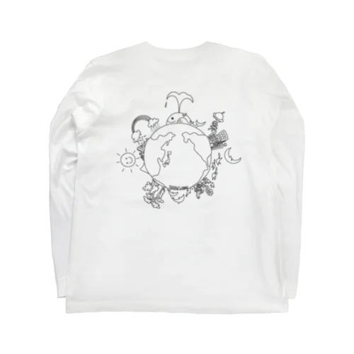 クジラクラブ（黒／背面） Long Sleeve T-Shirt