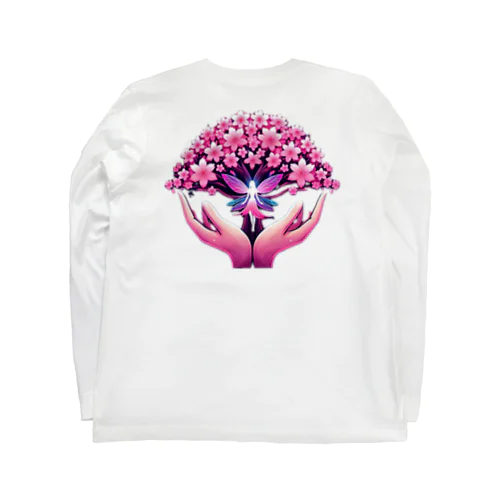 桜と妖精のシルエット2 Long Sleeve T-Shirt