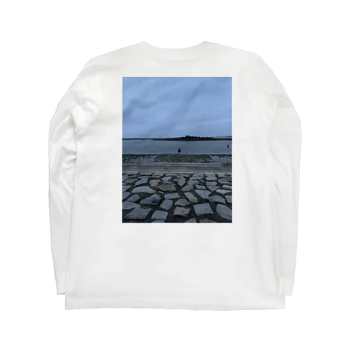 海背景デブ ロングスリーブTシャツ