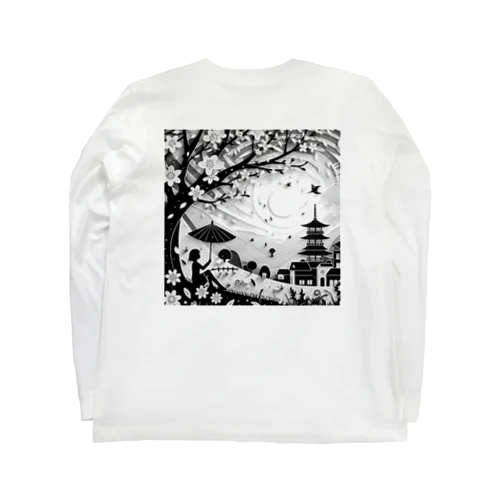 春の訪れを祝う切り絵アート Long Sleeve T-Shirt