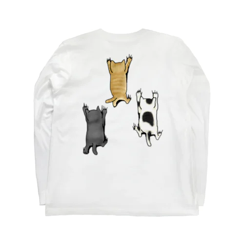 バックプリントver. 登ってくるネコたち Long Sleeve T-Shirt
