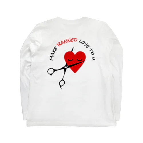 banned heart cut RED ロングスリーブTシャツ