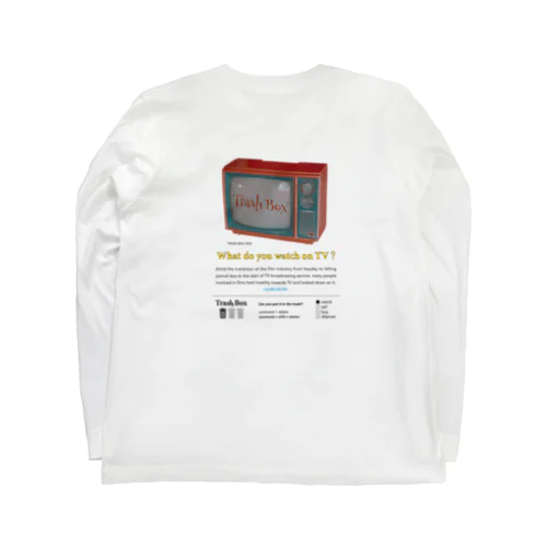 Long T-shirt White. “TV” Long Sleeve T-Shirt