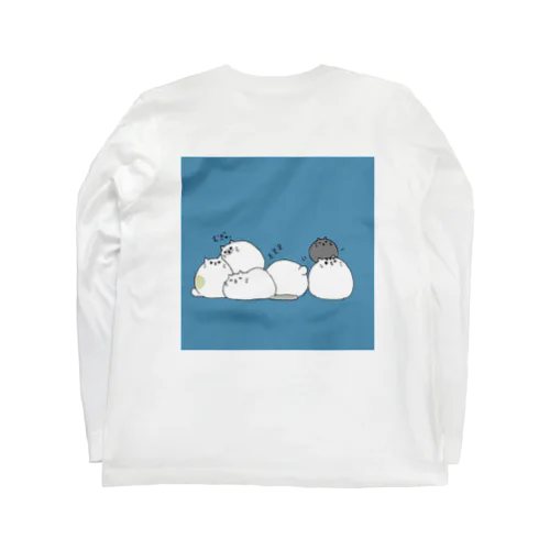 おもちねこ 詰め込んだ ロングスリーブTシャツ