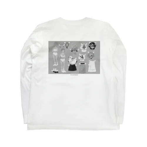 《back print》 paper doll "flower" Long Sleeve T-Shirt