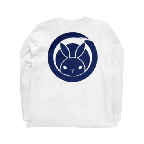 兎紋 両面印刷 紺 Long Sleeve T-Shirt